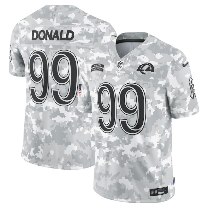 Men's Los Angeles Rams Aaron Donald #99 Arctic Camo 2024 Salute to Service Retired Limited Jersey